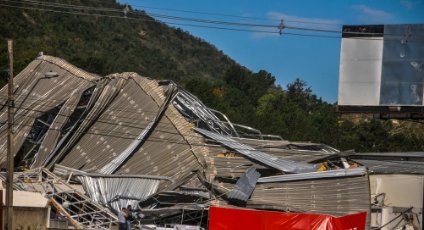 Construção destruída pelo vento